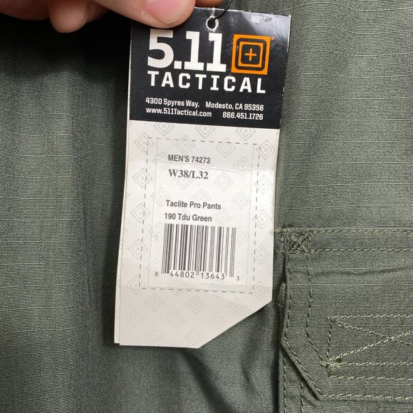 5.11 Tactical Taclite Pro Pants Mens 36x32 TDU Green Ripstop 8 Pockets Utility - Picture 8 of 15